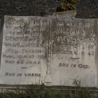 RENSBURG Willem S.J., van 1869-1942 &amp; Gertruida P. THERON -1939