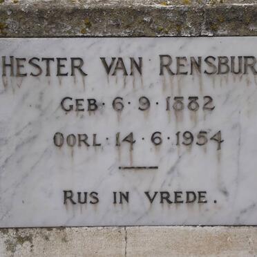 RENSBURG Hester, van 1882-1954