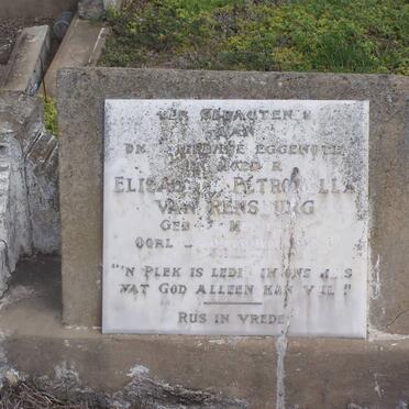 RENSBURG Elizabeth Petronella, van 1896-1944