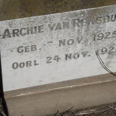 RENSBURG Archie, van 1925-1925