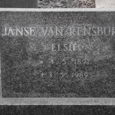 RENSBURG Elsie, janse van 1897-1989