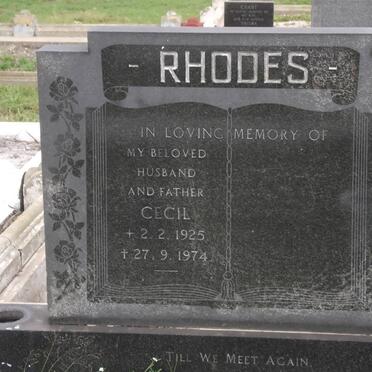 RHODES Cecil 1925-1974