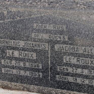 ROUX Cornelius Johannes, le 1866-1953 &amp; Jacoba Aletta 1853-1945