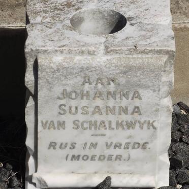 SCHALKWYK Johanna Susanna, van