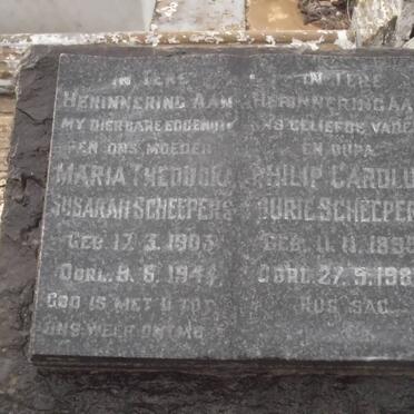 SCHEEPERS Philip Carolus Jurie 1895-1982 &amp; Maria Theodora Susara 1903-1944