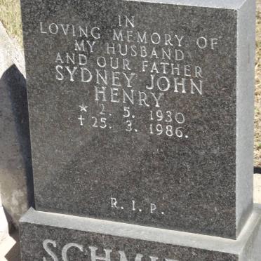 SCHMIDT Sydney John Henry 1930-1986