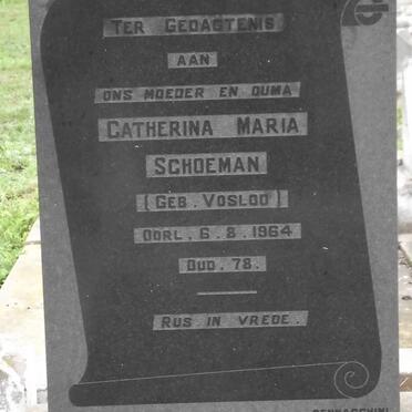 SCHOEMAN Catherina Maria nee VOSLOO -1964