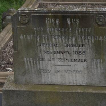 SCHOEMAN Aletta Petronella nee GROBLER 1885-1961