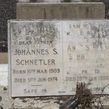 SCHNETLER Johannes S. 1903-1974 &amp; Ann Susan MEYER 1908-1956