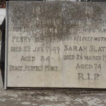 SLATER Henry -1949 &amp; Sarah -1939
