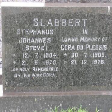 SLABBERT Stephanus Johannes 1904-1970 :: PLESSIS, du Cora 1909-1976