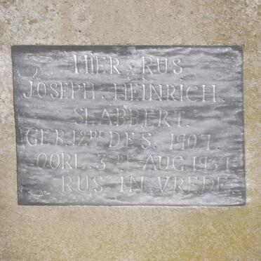 SLABBERT Joseph Heinrich 1907-1937