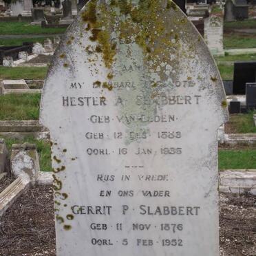 SLABBERT Gerrit P. 1876-1952 &amp; Hester A. VAN EEDEN 1883-1936