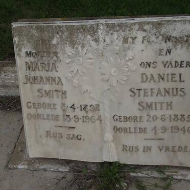 SMITH Daniel Stefanus 1885-1946 &amp; Maria Johanna 1892-1964
