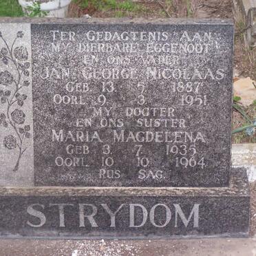 STRYDOM Jan George 1887-1951 :: STRYDOM Maria Magdalena 1935-1964