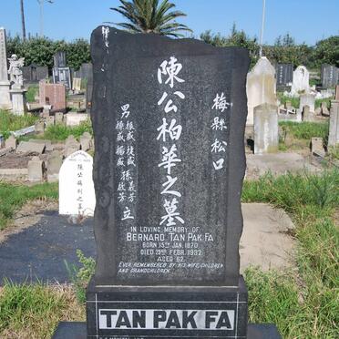 TAN PAK FA Bernard 1870-1932