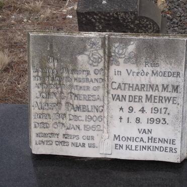 TAMBLING Albert 1906-1962 :: MERWE Catharina M.M., van der 1917-1993