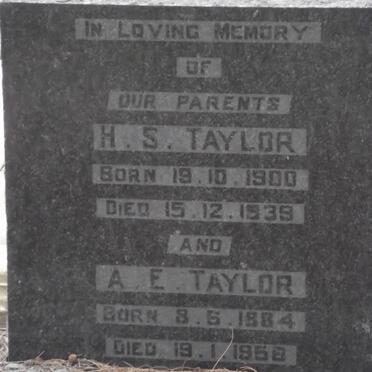 TAYLOR H.S. 1900-1938 &amp; A.E. 1884-1958