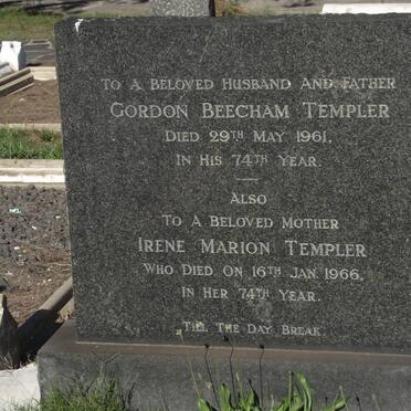 TEMPLER Gordon Beecham -1961 &amp;  Irene Marion -1966