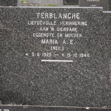 TERBLANCHE Maria A.E. 1925-1948
