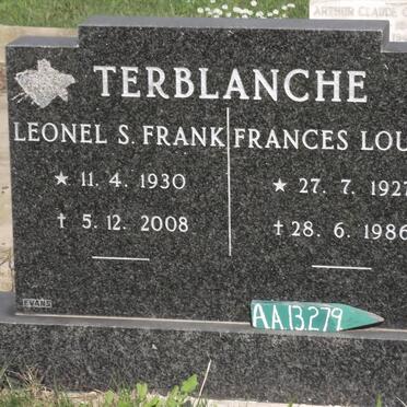 TERBLANCHE Leonel S. Frank 1930-2008 &amp; Frances Louisa 1927-1986