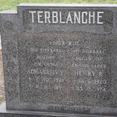 TERBLANCHE Surnames :: Vanne