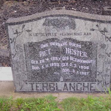 TERBLANCHE Piet 1887-1953 &amp; Hester BEZUIDENHOUT 1906-1967
