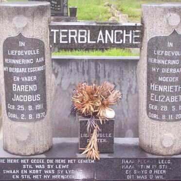 TERBLANCHE Barend Jacobus 1911-1972 &amp; Henrietha Elizabeth 1911-2002