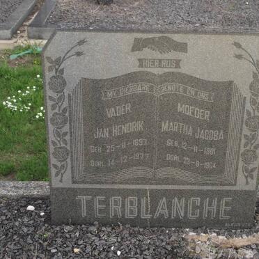 TERBLANCHE Jan Hendrik 1897-1977 &amp; Martha Jacoba 1901-1964