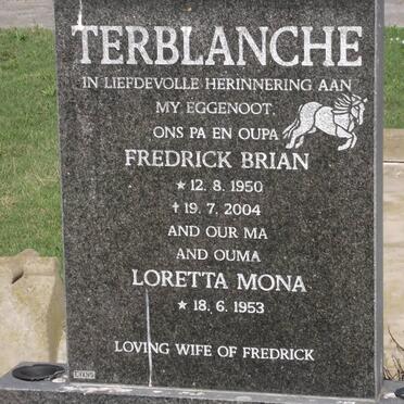 TERBLANCHE Frederick Brian 1950-2004 &amp; Loretta Mona 1953-