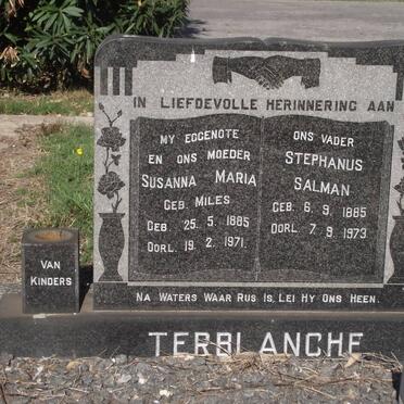 TERBLANCHE Susanna Maria MILES 1885-1971 &amp; Stephanus Salman 1885-1973