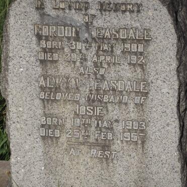 TEASDALE Gordon 1900-1921 :: TEASDALE Alwyn 1903-1957