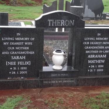 THERON Sarah FELIX 1932-2005 &amp; Abraham Mathew 1934-2009
