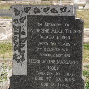 THESEN Catherine Alice -1940 :: COLE Herbertine Margaret 1905-1965
