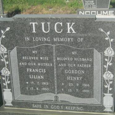 TUCK Francis Lilian 1915-1993 &amp; Gordon Henry 1916-1981