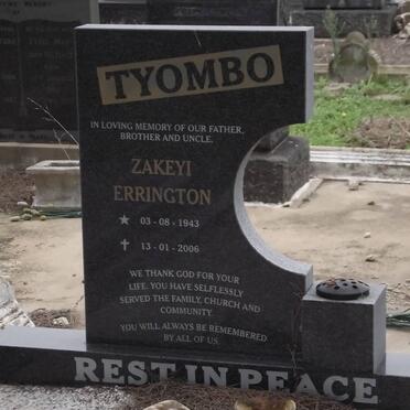 TYOMBO Zakeyi Errington 1943-2006