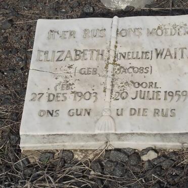 WAIT Elizabeth nee JACOBS 1903-1959