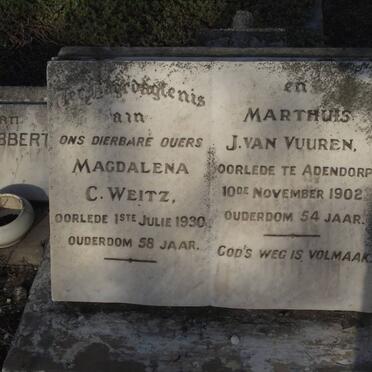 WEITZ Magdalena C. -1930 :: VUUREN Marthuis J., van -1902