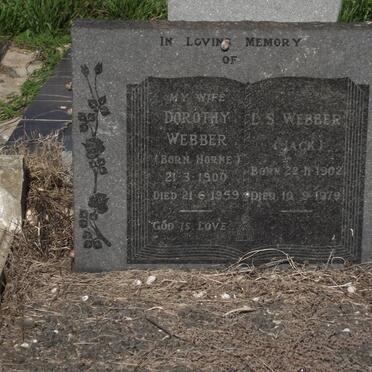 WEBBER Dorothy HORNE 1900-1959 &amp; L.S. 1902-1979