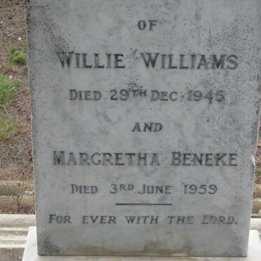 WILLIAMS Willie -1945 :: BENEKE Margretha -1959