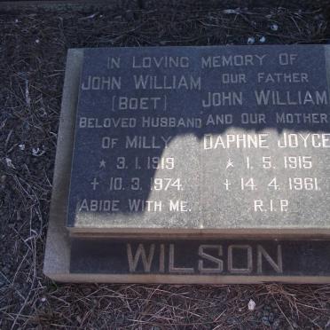 WILSON John William 1919-1974 &amp; Daphne Joyce 1915-1961