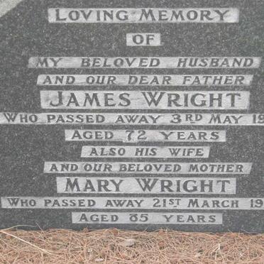 WRIGHT James -1940 &amp; Mary -1954