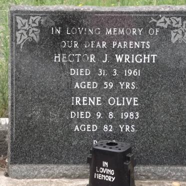 WRIGHT Hector J. -1961 &amp; Irene Olive -1983