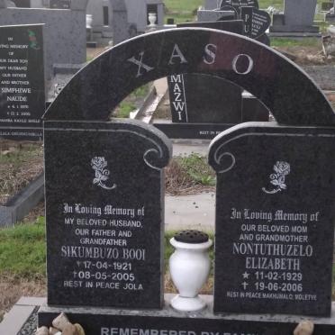 XASO Sikumbuzo Booi 1921-2005 &amp; Nontuthuzelo Elizabrth 1929-2006