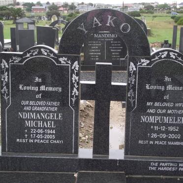 YAKO Ndimangele Michael 1944-2005 &amp; Nompumelelo 1952-2002