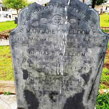 WELDON Richard 1793-1871 &amp; Margaret 1805-1864 :: WELDON Mary