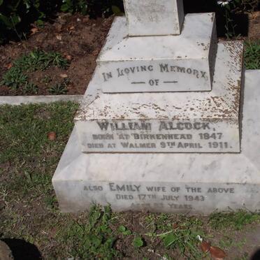 ALCOCK William 1847-1911 &amp; Emily -1943