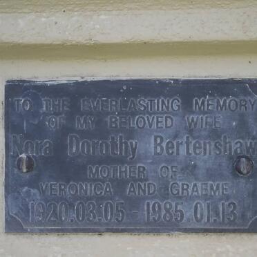 BERTENSHAW Nora Dorothy 1920-1985