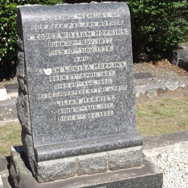 HOPKINS George William 1877-1938 &amp; Ellen Louisa 1883-1940 :: HOPKINS Lilian Harriet 1915-1933 :: HOPKINS Una Omega 1921-1924