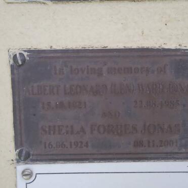 JONAS Albert Leonard Ward 1921-1985 &amp; Sheila Forbes 1924-2001